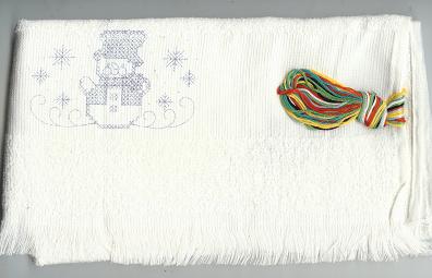 Handdoek met voorbedrukte sneeuwpop 62 x 38cm